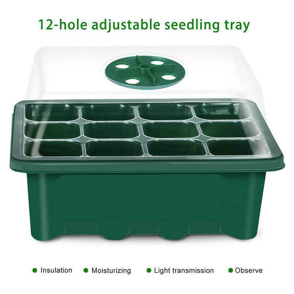 Seedling Stater Tray 12 Hole Home Garden Balcony Nursery Seedling Tray Plant Growing Holder Plate