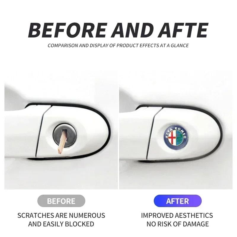 Car Stickers For Alfa Romeo Car Door Lock Keyhole Sticker Auto Key Sticker Emblem For Alfa Romeo Giulia Stelvio Giulietta 156 15