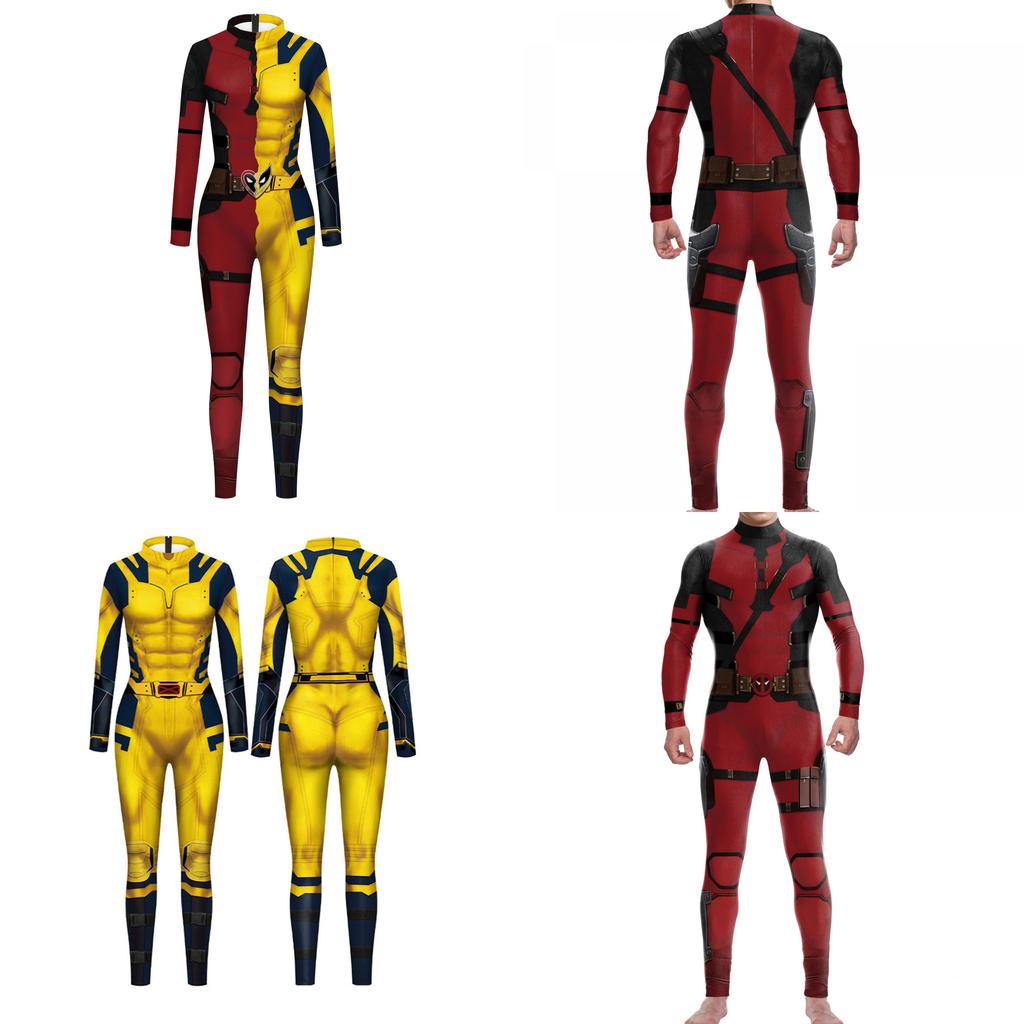 Combinaison Personnage Marvel Deadpool Et Wolverine Pour Halloween Cosplay Costumes Fêtes