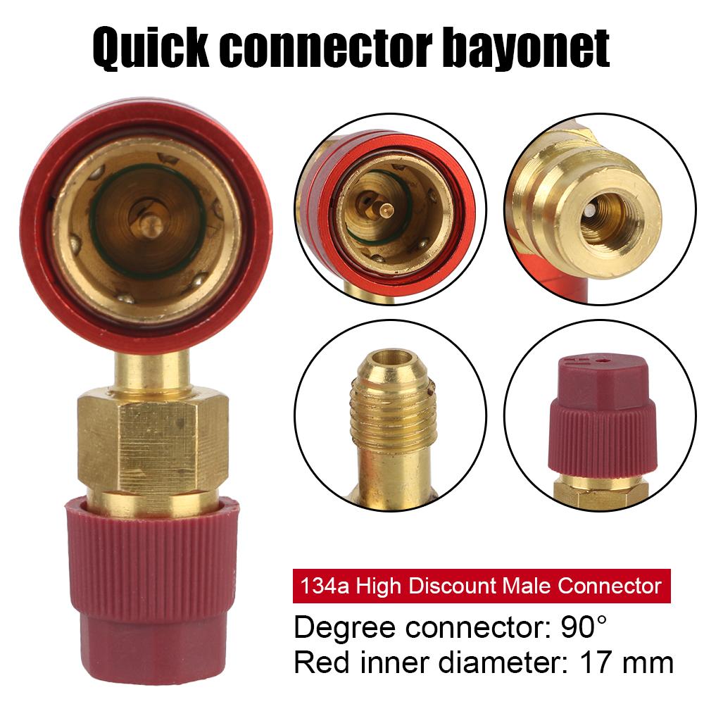 Car Air Conditioning Parts QC1234HL Refrigerant Quick Couplers Adapter Car Tools For R1234YF To 134a Adapter 90 Degree
