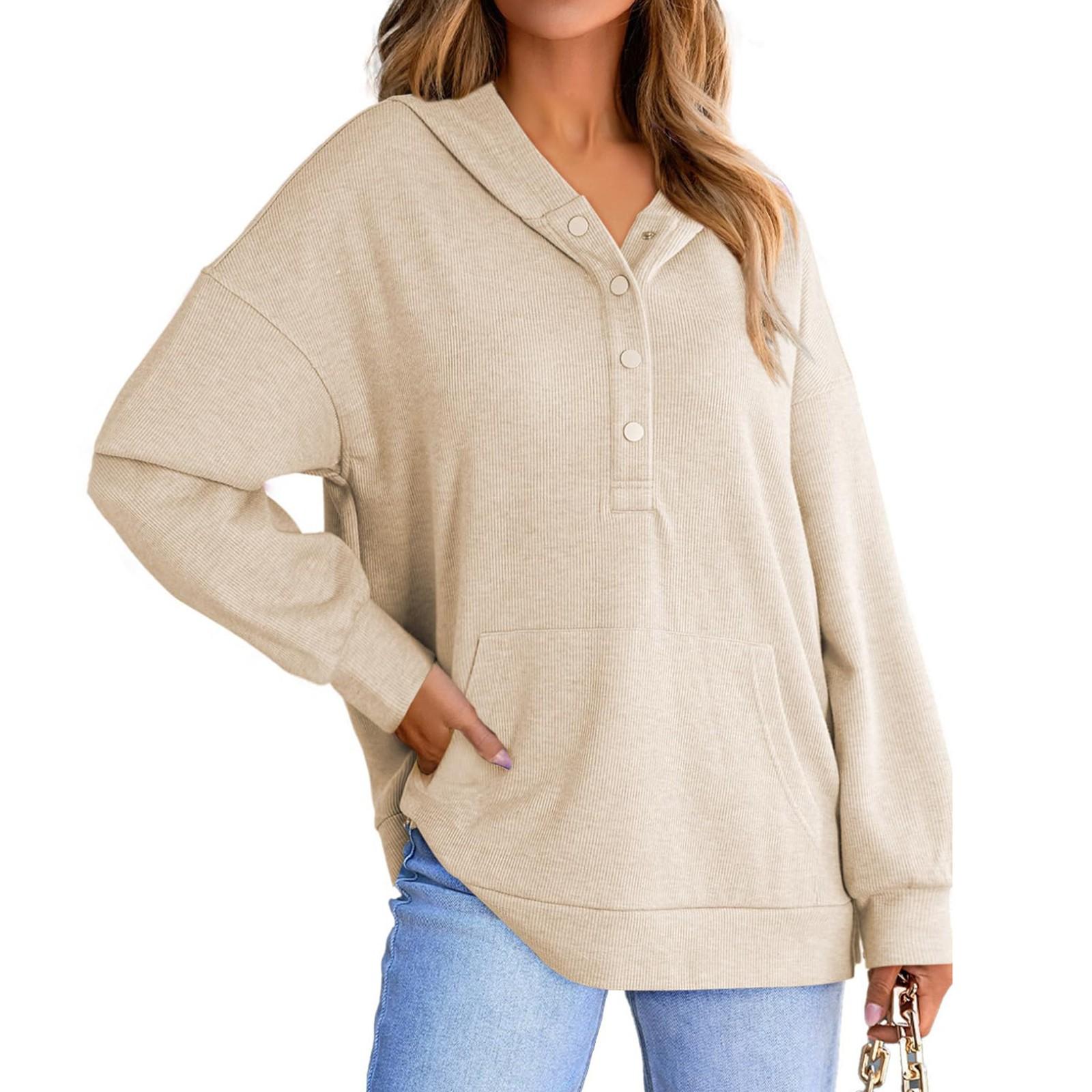 

Женские толстовки большого размера, флисовые толстовки, свитера с длинными рукавами, пуловер, осенняя одежда S бежевый