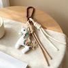 Soft Texture Cloth Animal Keychain Cotton Backpack Charm Vintage Plush Pendant  Student
