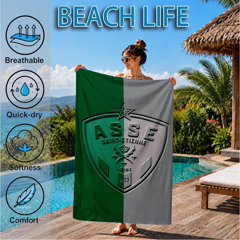 Asciugamano da Spiaggia Asse Saint-etienne Crest, Asciugatura Rapida, Facile da Curare, Adatto Sia per il Fitness che per le Vacanze al Mare, Essenziale per lo Sport