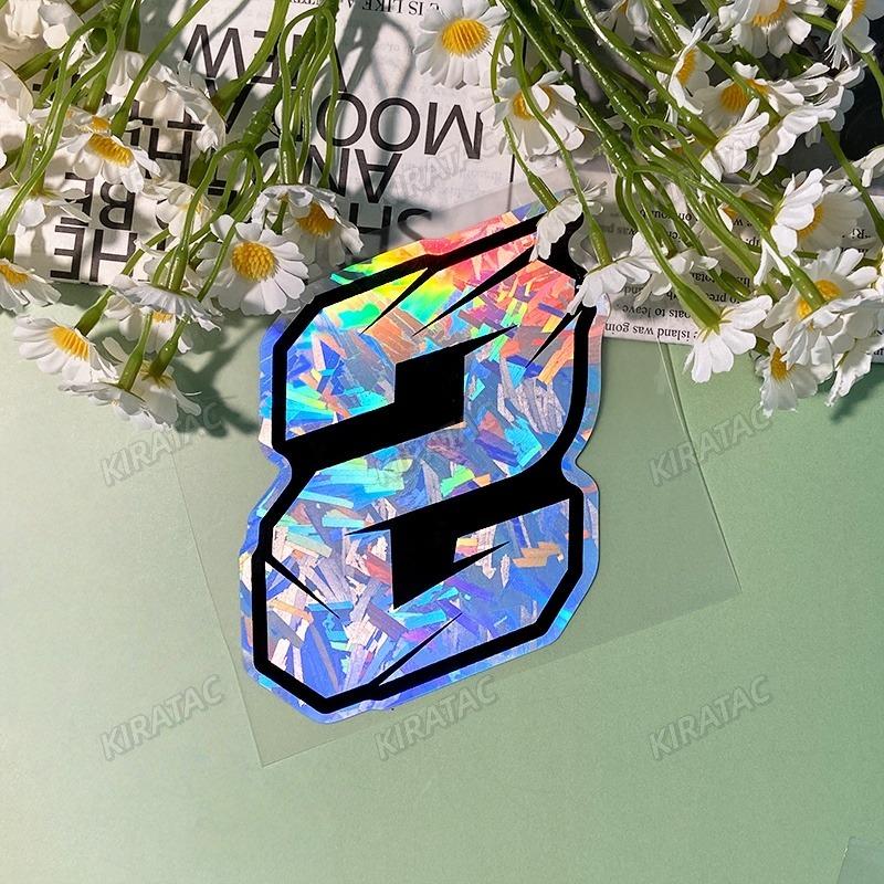 1PC Holographic Carbon Fiber Arabic Numerals Motorcycle Stickers Waterproof Vinyl Decals for BMW KTM YAMAHA Kawasaki Suzuk Honda