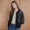 MAXZA Sheer Mesh Stripe Blouson Jumper Blue Zf08qj002nh