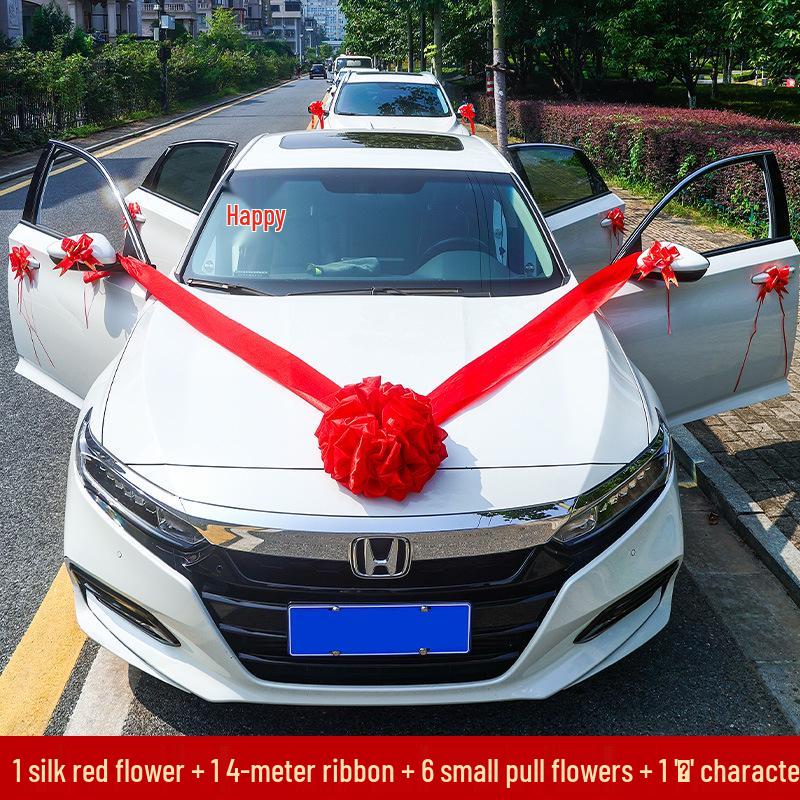 Wedding Car Decoration Set: Elegant Hood Flowers & Suction Cup Design