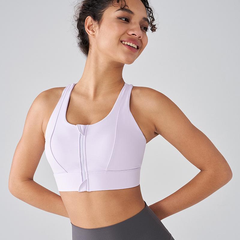 

Спортивний бюстгальтер з високим рівнем підтримки, захистом від ударів та блискавкою з лайкри для жінок M