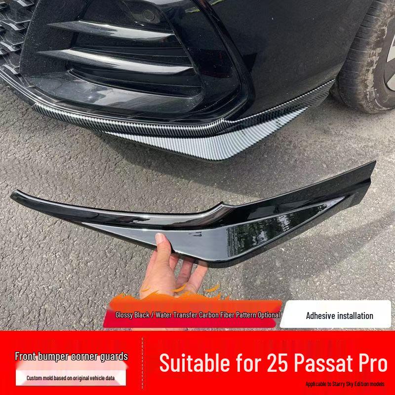 Passat Pro Передний сплиттер Губа Защита бампера - Черный Glossy Black