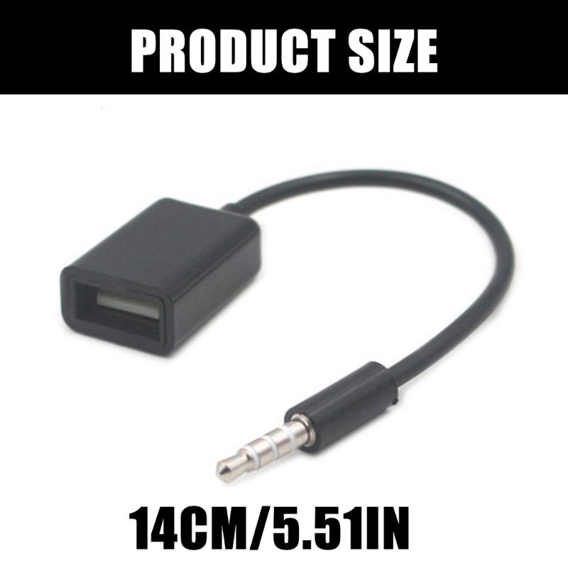 Universal Car Stereo 3.5mm USB Adapter Cable Suitable for Sound Systems Music Streaming Without Decoding Functionality