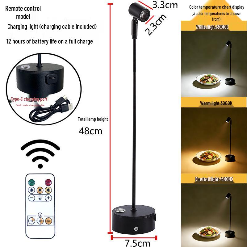 Remote-Controlled Long-Life Charging Spotlights for Jewelry Display Cases