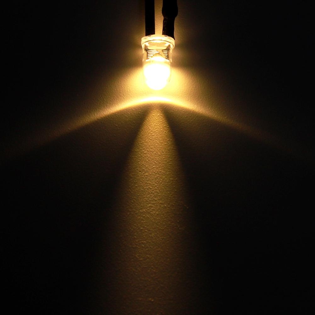 12V Vorverdrahtete Leuchtdiode mit 5mm Rundkopf Highlight Lichtperle Warmweiß
