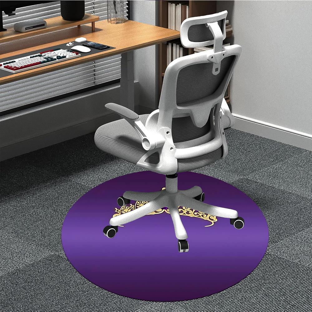 

1pc Crown Tiara Chair Carpet for Office Non Slip, Machine Washable Rug for Office, Room Holiday Decor for Christmas, Birthday Polyester 80cm