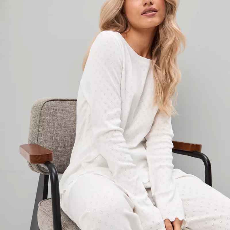 Xqwewanticeaa Women's Pink Pajamas Spring And Autumn Thin Fashion Pure Cotton Round Neck Loungewear New Long-Sleeved Trousers Set Cm