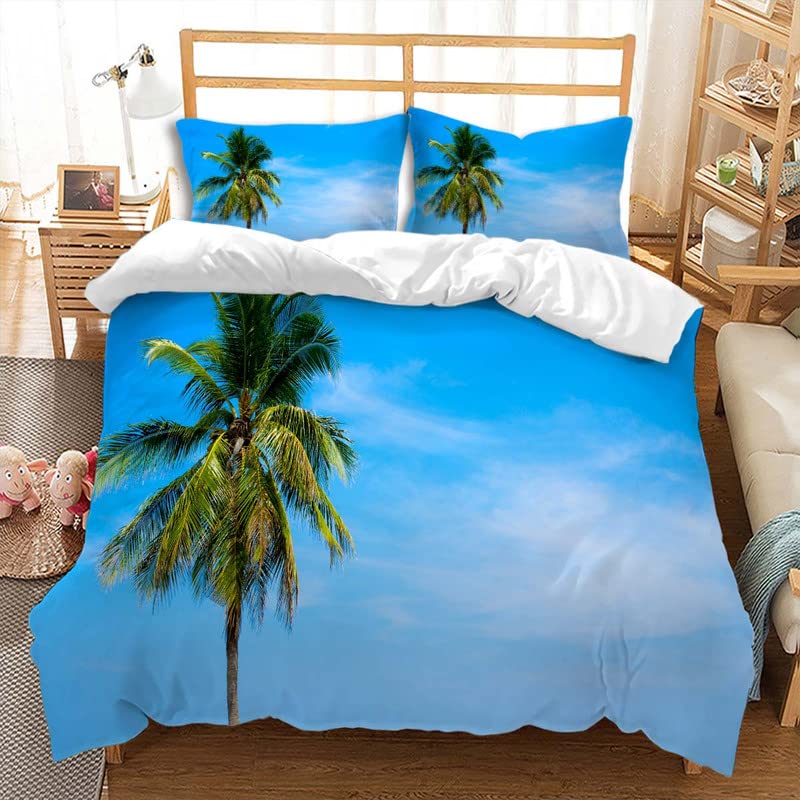 Coconut Collection Duvet Cover Set For Kids Teens Quilt Covers Lightweight Down Room Decor Queen Size 2 Pillowcase 1 Duvet Cover