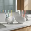 Aesthetic Shell Toothbrush Holder 3D Seashell Makeup Brush Holder Bathroom Accessory
