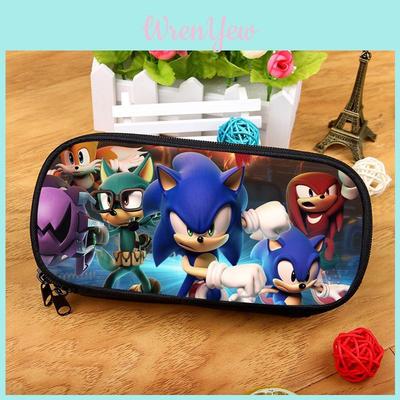Sonic The Hedgehog Large Capacity Pencil Case With Nylon Material For School Supplies