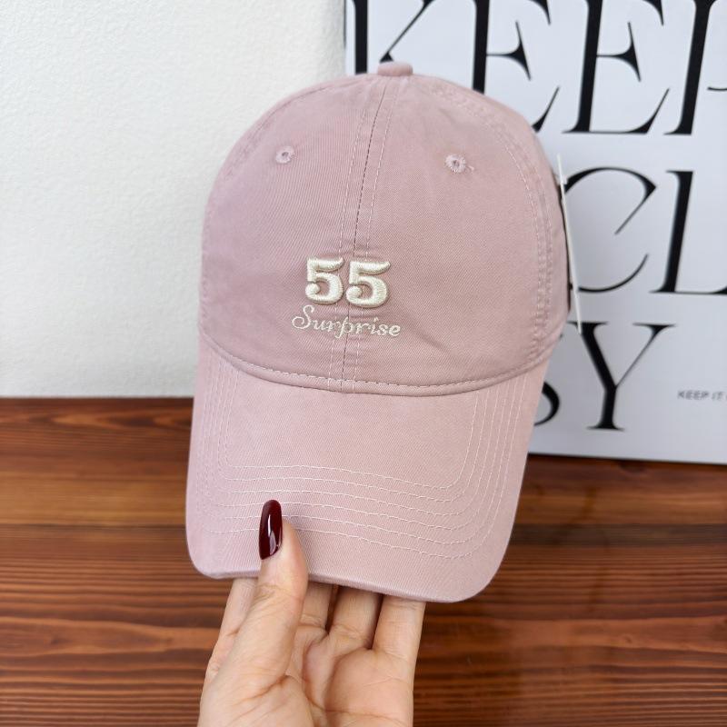 New letter embroidery showing face small soft top baseball hat men's and women's niche personality versatile sunshade cap
