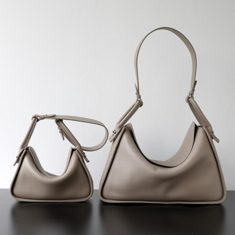 Genuine Leather Pillow Shape Tote Bag Women Soft Full-Grain Cowhide Large Capacity Crossbody Shoulder With Magnet