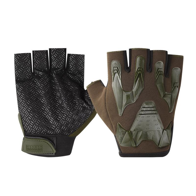 Tactical Half Finger Gloves Men's Outdoor Sports Cycling Training Anti Slip and Wear Resistant Protection Operations Military Fan Seal Special Forces