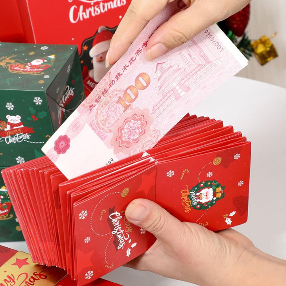 Christmas Surprise Gift Box Set DIY Folding Paper Box Money Pop Up Surprise Bounce Box Creative Holiday Gift Explosion Box