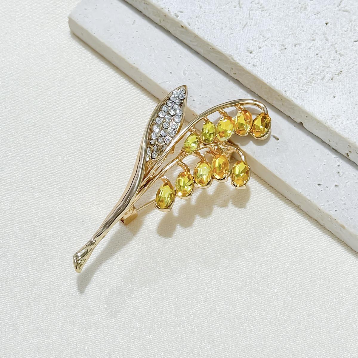 

Нова сплавна брошка зі стразами, гранульоване пшеничне колосся, елітний вишуканий жіночий костюм, пальто, корсаж, ювелірна шпилька