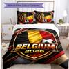 Set Biancheria da Letto Stampata Calcio Belgio 3 Pezzi Copriletto Traspirante Accogliente come Regalo per Inaugurazione Casa o Festa