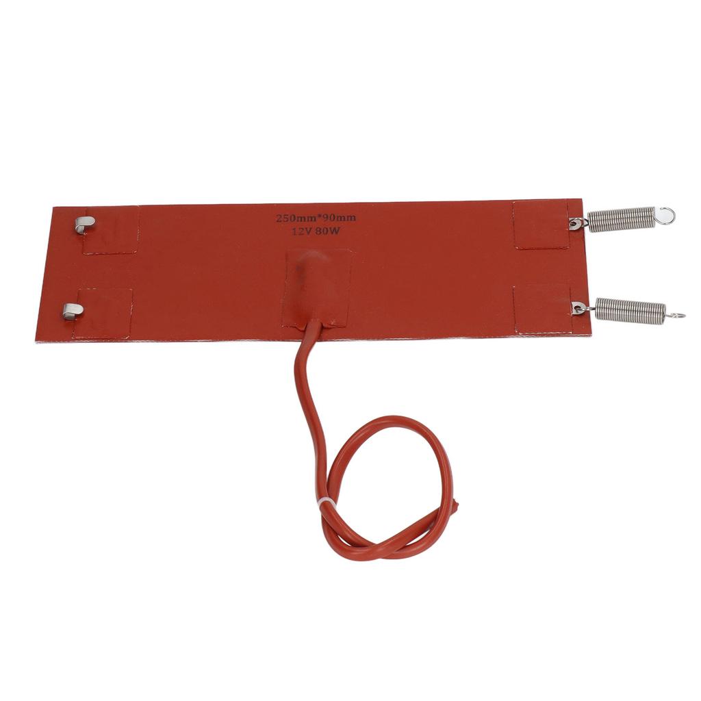 Silicone Heating Pad Efficient Waterproof Insulation Heater for Car Machinery Equipment 80W 250mm X 90mm