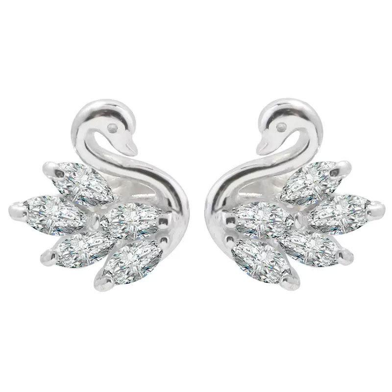 

Корейская версия сережек Flash Diamond Little Swan для женщин, новые трендовые серьги, модные, ретро, элегантные