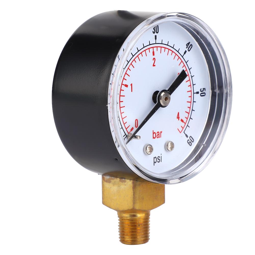 Pressure Gauge 50mm 1Celsius8 BSPT Bottom Connection for Water Oil Gas (0-15PSI 0-1Bar )
