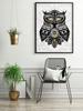 Picture Poster In a Frame 53x73 Cm Owl Tribal P589