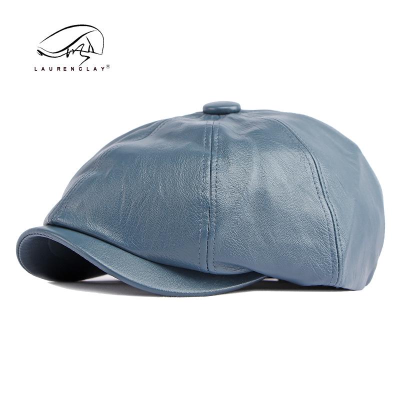 

Unisex Spring/Autumn PU Leather Newsboy Beret: Retro British Duckbill Cap Adjustable