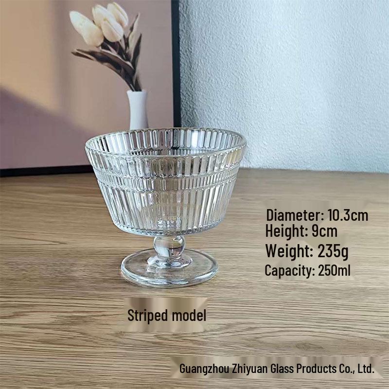 Sunflower Embossed Glass Bowl for Desserts & Breakfasts