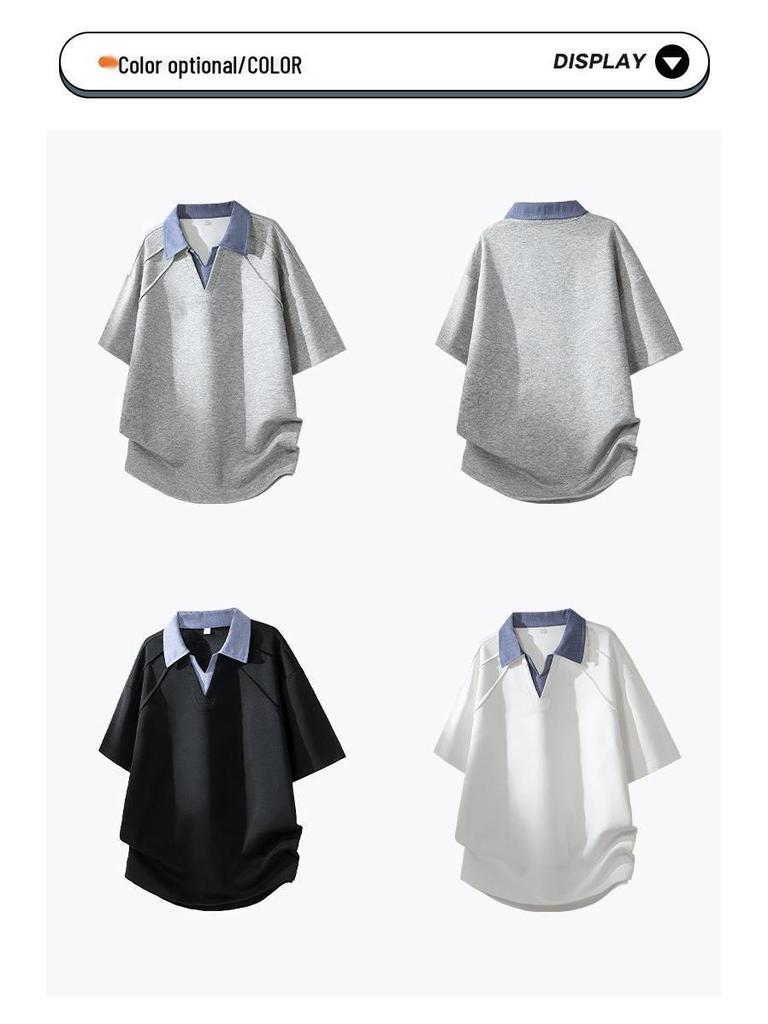 Summer 2026 Men's College Style Short-Sleeve Two-Piece Polo T-shirt - Unisex High-End Edition
