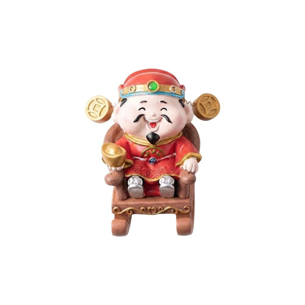 Resin God of Wealth Ornament Best Wishes Fortune Desktop Decoration Workstation Ornament