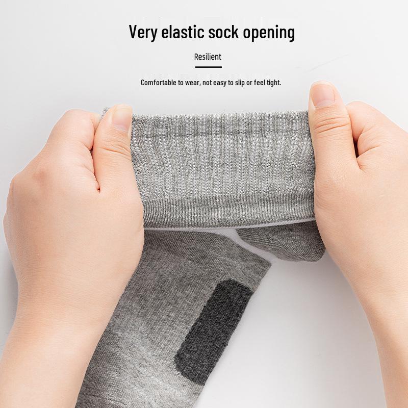 Men's Mid-Calf Sports Socks - Breathable, Sweat-Absorbing for Outdoor Activities, Climbing, Basketball, and Running.