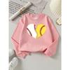 Girls' Long-Sleeve Casual Crewneck Sweatshirt | Baseball Softball Heart Design, Suitable For Outdoor Sports And