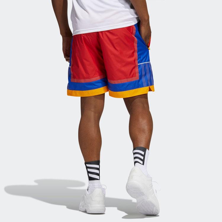 Adidas Basketball Performance Shorts Men Bottoms Fluorescent-Red H16552