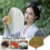 Pequeno Leque Libélula Clássico Hanfu Cheongsam Zen Leque de Concha Refrescante de Verão Portátil Dobrável Dança Fotografia Adereços