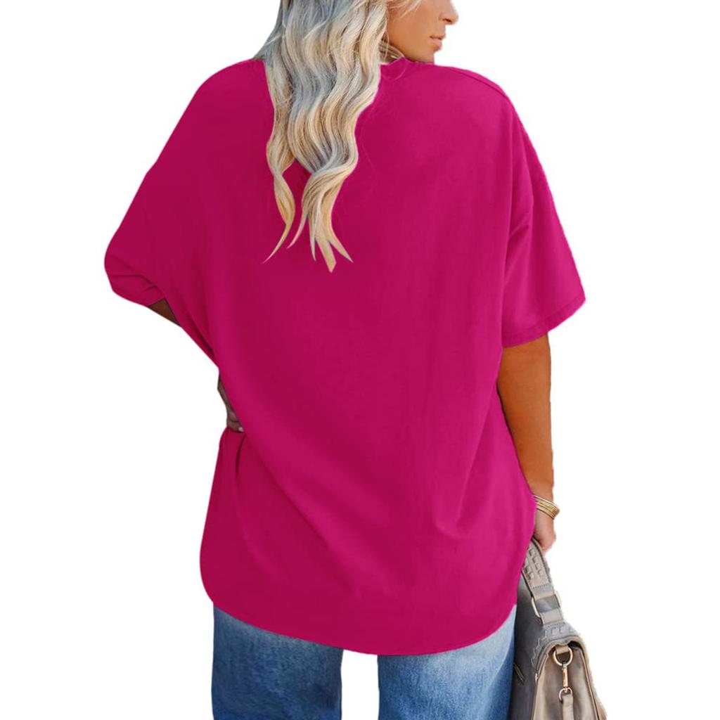 Women's Tops Round Neck Loose Comfortable Short-sleeve T-shirt Casual