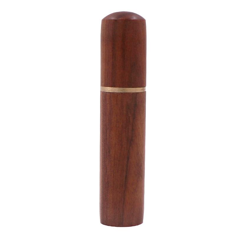 Natural Rosewood Toothpick Holder Portable Travel Wooden Pick Box with Brass Threads for Home, Office, Restaurant