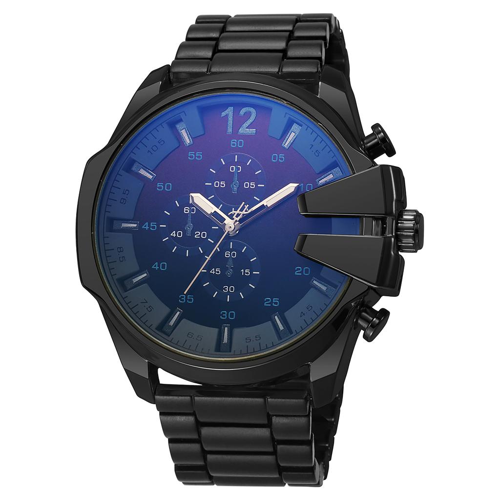 Fashion simple personality alloy strap large dial men's quartz watch, suitable for daily wear, Christmas gifts