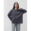 T-shirt da donna elegante, taglio boxy, maniche lunghe, tessuto premium morbido, miscela di cotone minimalista e confortevole, ideale per outfit quotidiani
