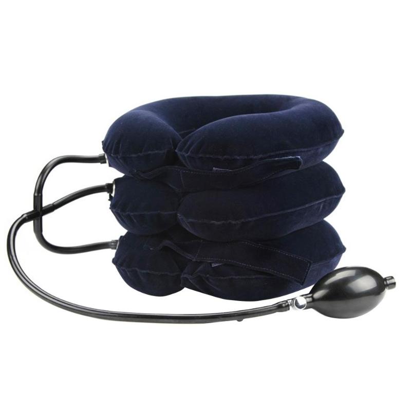 3 Layer Inflatable Neck Massage Pillow Healthcare Neck Relaxation Cervical Device Traction Drop Collar Therapy Pain Relief