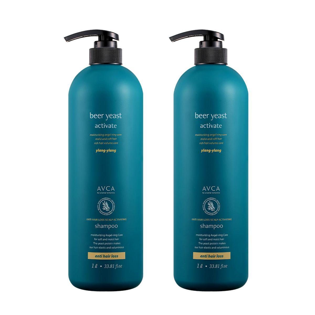 [Abka] Brewer s Yeast Scalp Care Hair Loss Relief Shampoo Ylang-Ylang Scent 1000ml 2 Bottles
