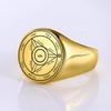 Dawapara Seal of Solomon Rings for Men Talisman Amulet Punk Ring Golden Stainless Steel Jewelry