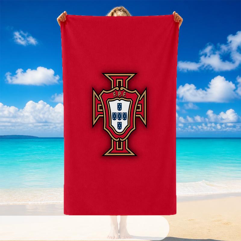 Quick Dry Beach Towel Portugal National Team Pattern, Lightweight Absorbent Towel for Pool Beach Vacation Use