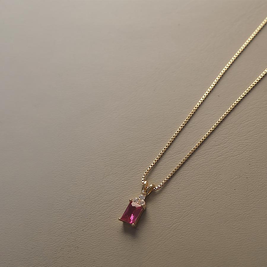 

Мини-подвеска-ожерелье из стерлингового серебра 925 пробы с рубином - Легкая роскошь и элегантный женский дизайн высокого класса 925 Silver