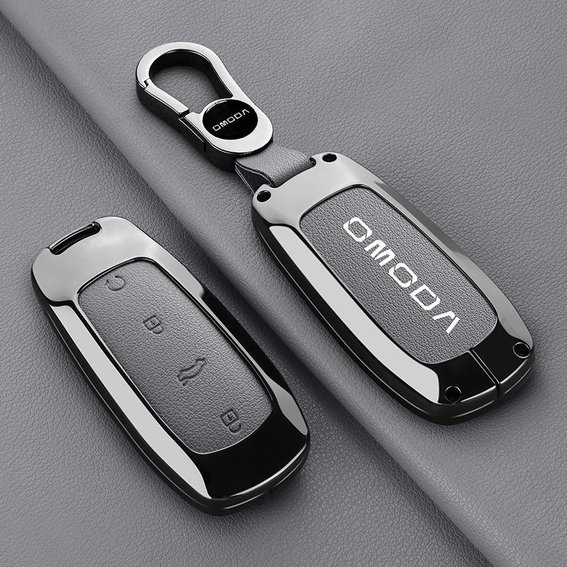 Zinc Alloy Leather Car Key Cover Key Shell Chery Omoda 7 C7 S7 Shs Phev   Omoda 5 C5 Keychain Keychain Car Accessories