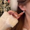 Autumn and Winter Exquisite Snowflake Pearl Pendant Rear Hanging Stud Earrings Women's Light Luxury High-end Temperament Small Earrings Ear Jewelry