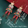 Fashion Green Hairball Christmas Tree Drop Earrings For Women Xmas Bowknot Bells Deer Santa Claus Earring Festival Party Jewelry